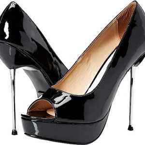 The Highest Heel Roxy-21 Peep Toe Platform Stiletto Pumps, 5", NWT, Black 9